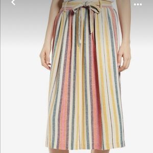 BP Striped Linen Midi Skirt